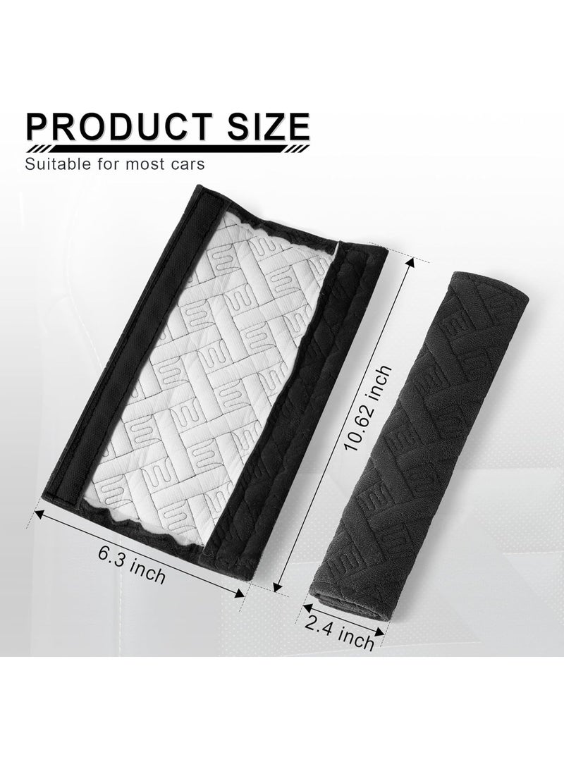 2 حزمة عالمية السيارة حزام الأمان وسادات غطاء لقيادة أكثر راحة، حزام الأمان حزام الكتف يغطي تسخير وسادة للسيارات الملحقات الداخلية (الأسود) - Image 2